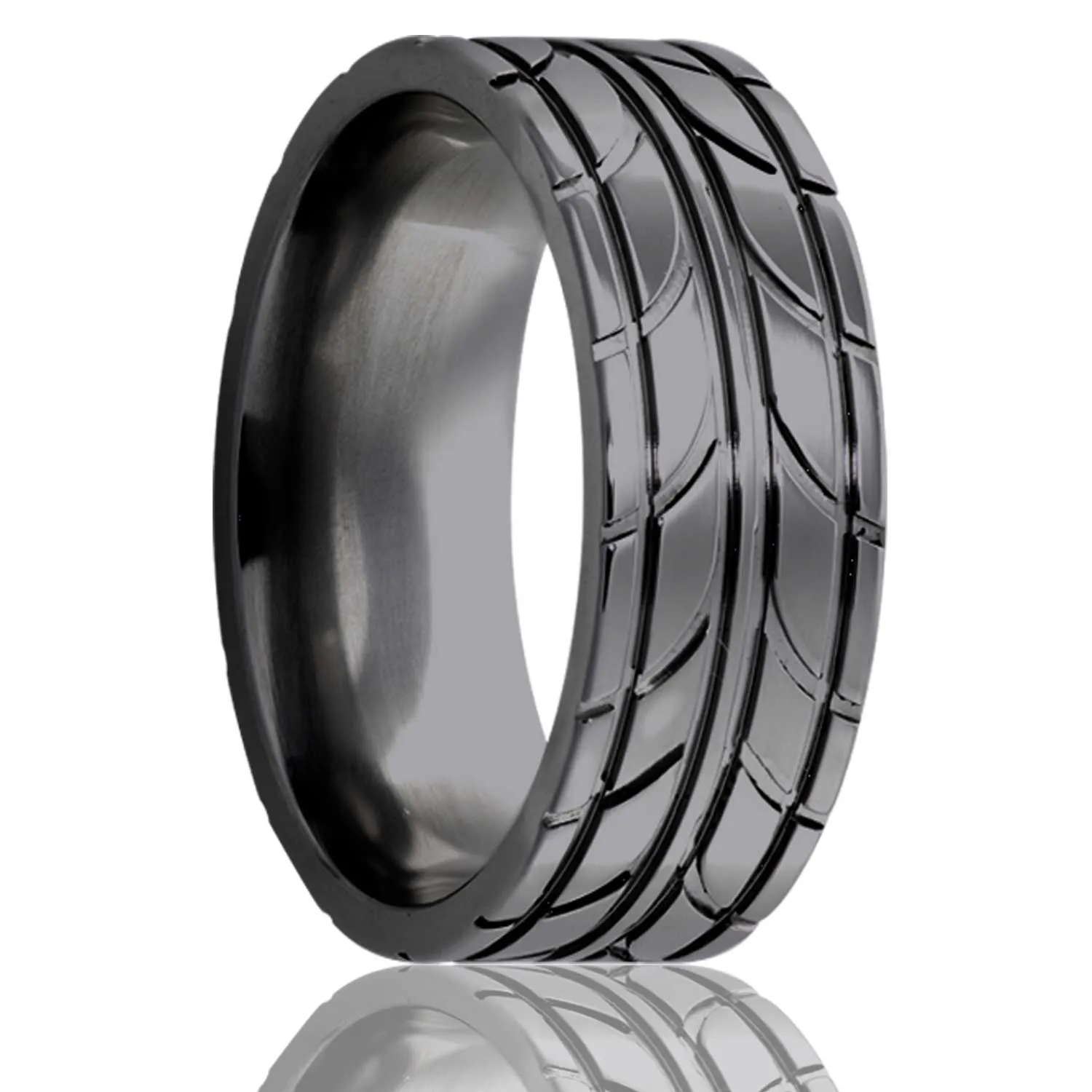 Flat Zirconium Ring with a Milled Pattern
