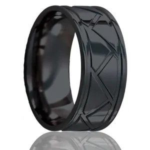 Flat Zirconium Ring with a Milled Pattern