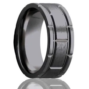 Flat Zirconium Ring with a Milled Pattern