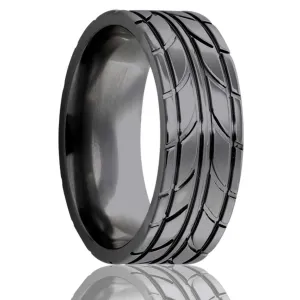 Flat Zirconium Ring with a Milled Pattern