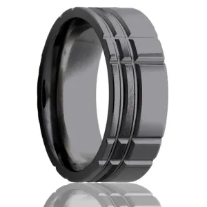 Flat Zirconium Ring with a Milled Pattern