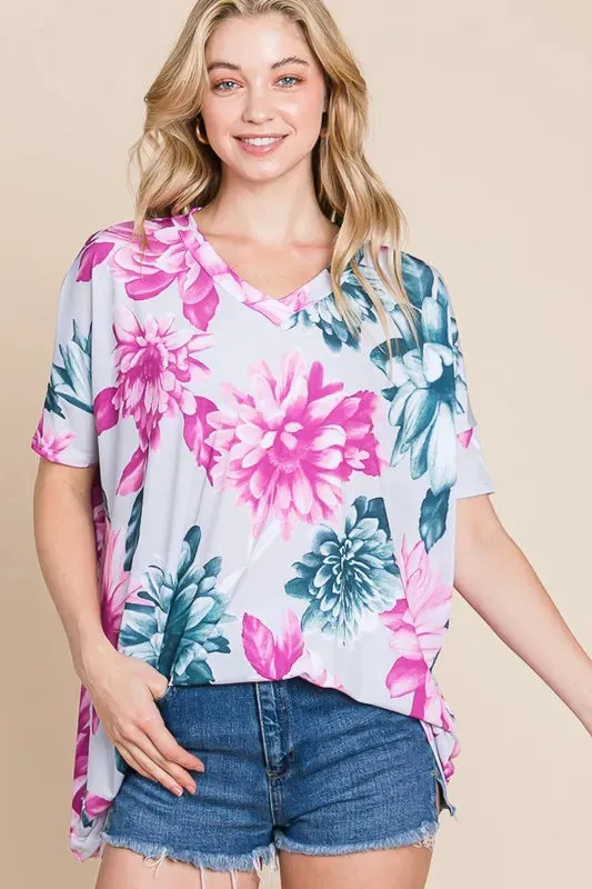 Flower Bomb Short Sleeve Top