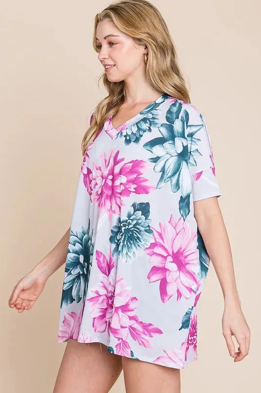 Flower Bomb Short Sleeve Top