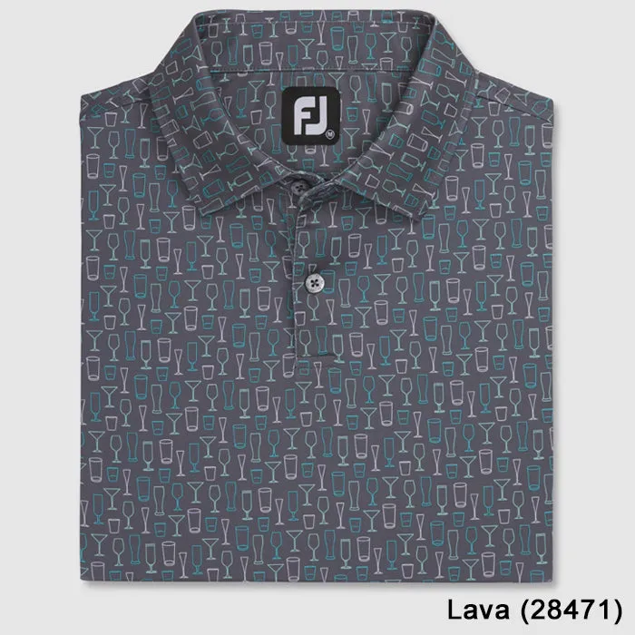 FootJoy Athletic Fit Lisle Glass Print Self Collar