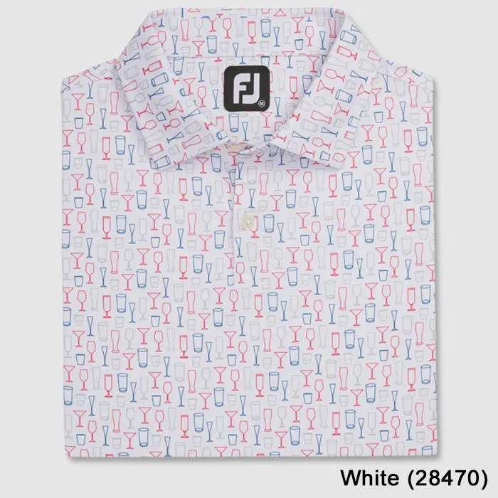 FootJoy Athletic Fit Lisle Glass Print Self Collar