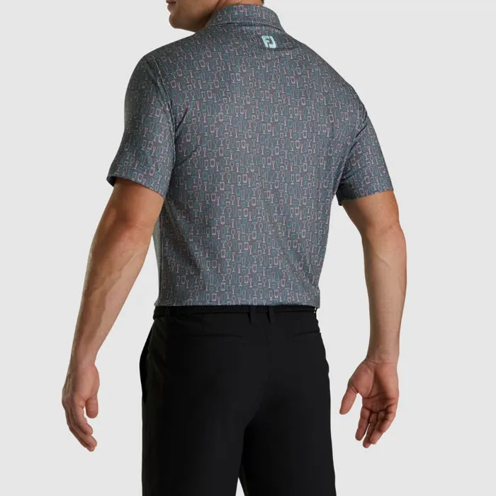 FootJoy Athletic Fit Lisle Glass Print Self Collar