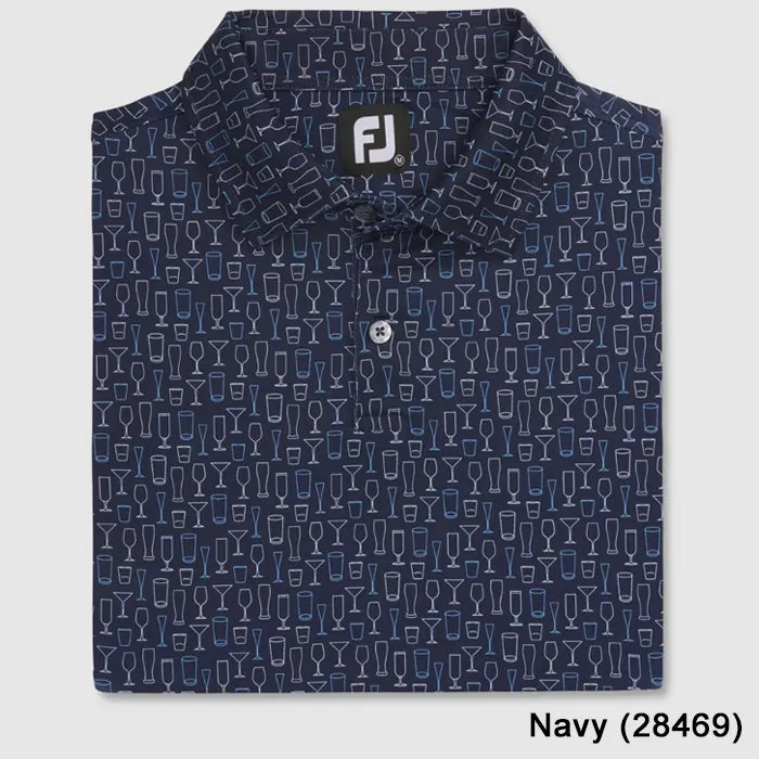 FootJoy Athletic Fit Lisle Glass Print Self Collar