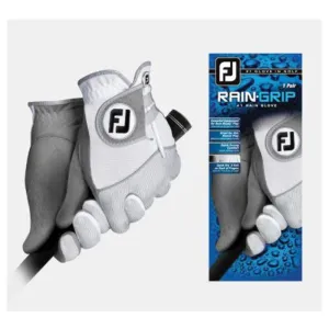 Footjoy New RainGrip Pair Gloves XL White/Grey Cadet Pair (66128E)