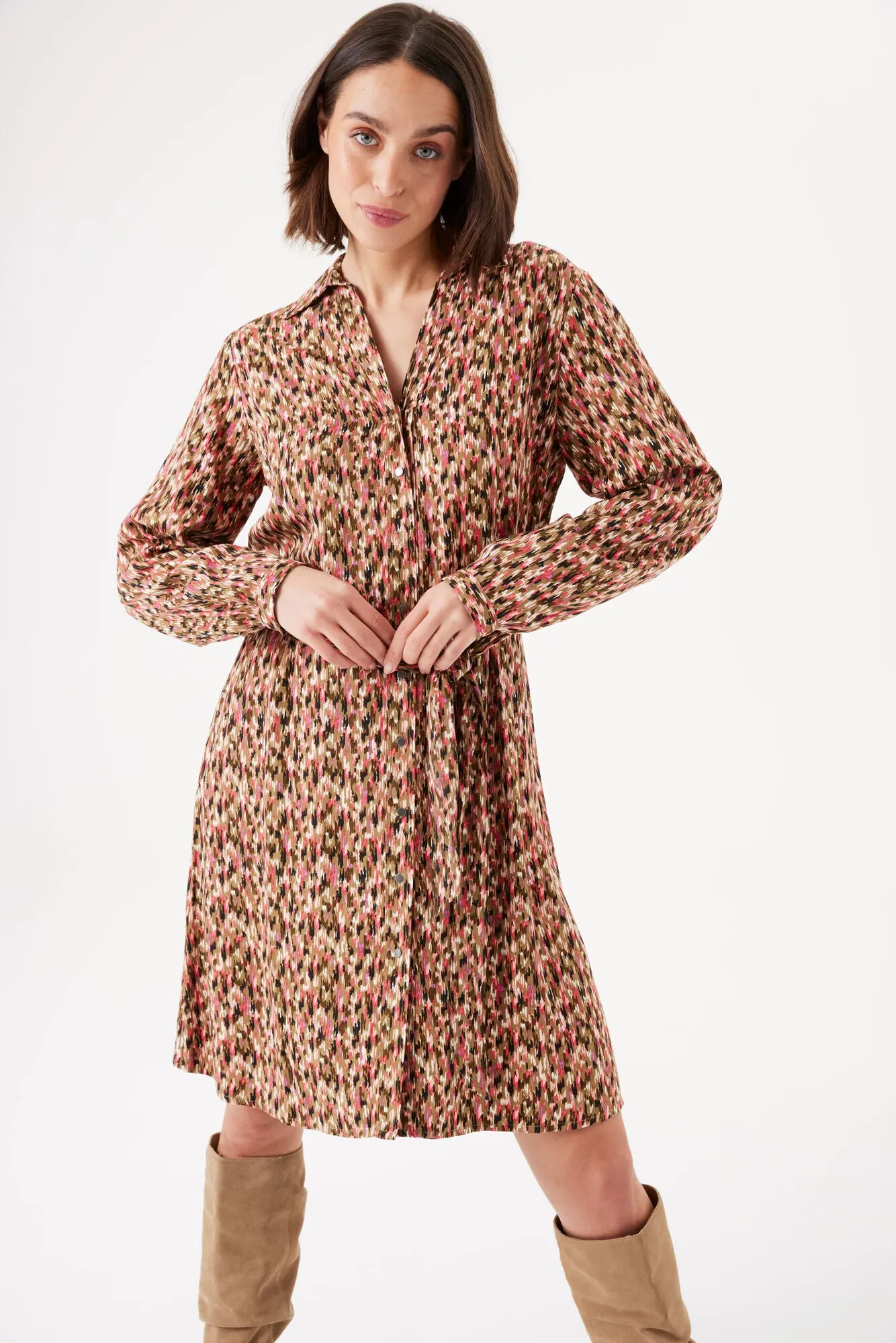 Garcia Ladies Shirt Dress - Golden Brown