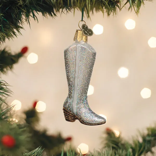 Glittered Boot Ornament