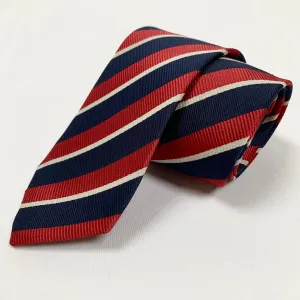 Gucci Striped Pimentone Neck Tie in Midnight Blue and Red