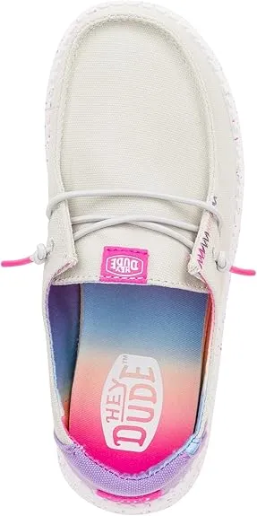 Hey Dude Kids Wendy Color Fun (Little Kid/Big Kid) - Shoes for Kids - Comfy Canvas Upper - Rubber Outsole