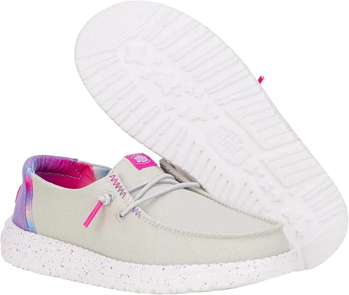 Hey Dude Kids Wendy Color Fun (Little Kid/Big Kid) - Shoes for Kids - Comfy Canvas Upper - Rubber Outsole