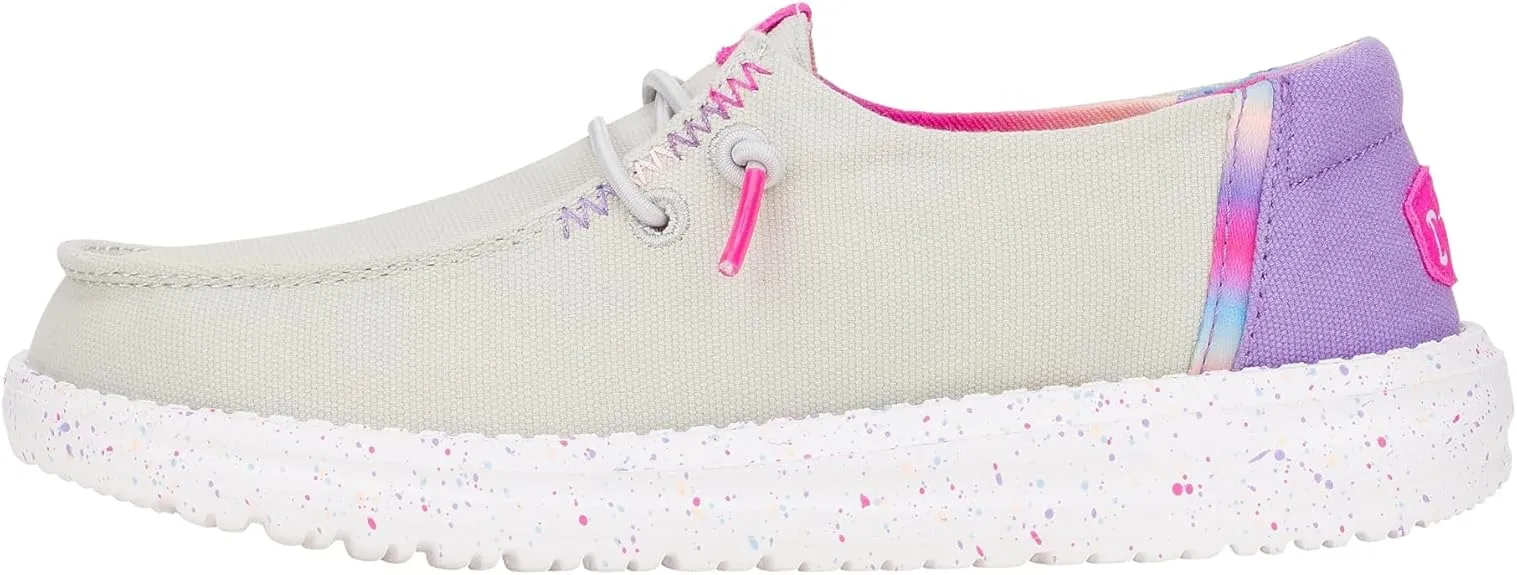 Hey Dude Kids Wendy Color Fun (Little Kid/Big Kid) - Shoes for Kids - Comfy Canvas Upper - Rubber Outsole