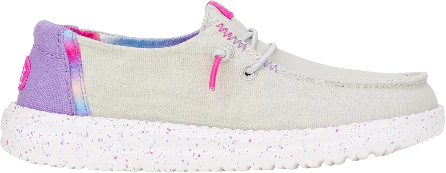 Hey Dude Kids Wendy Color Fun (Little Kid/Big Kid) - Shoes for Kids - Comfy Canvas Upper - Rubber Outsole