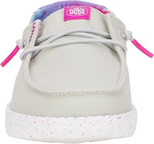 Hey Dude Kids Wendy Color Fun (Little Kid/Big Kid) - Shoes for Kids - Comfy Canvas Upper - Rubber Outsole