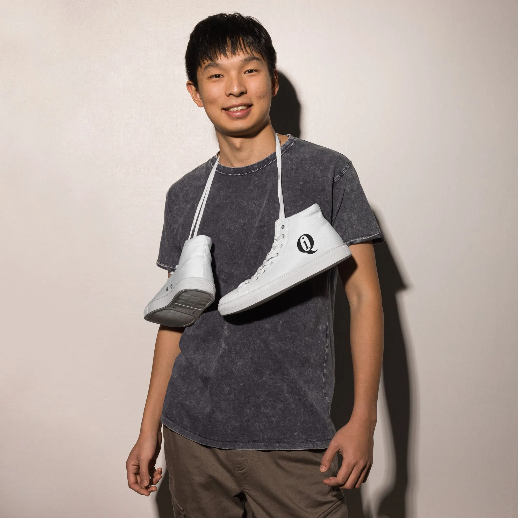 IQ Fashion | Men’s high top canvas shoes