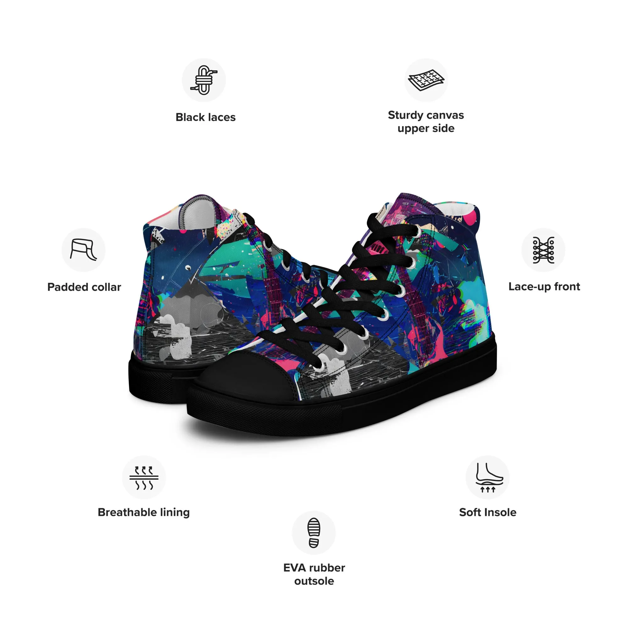 Jess Lewis Andromeda Women’s high top canvas shoes - Free Delivery! Rock / Mathrock / Progressive / Jazz Fusion - Alternative Apparel and Merch Only from Phase B Records.