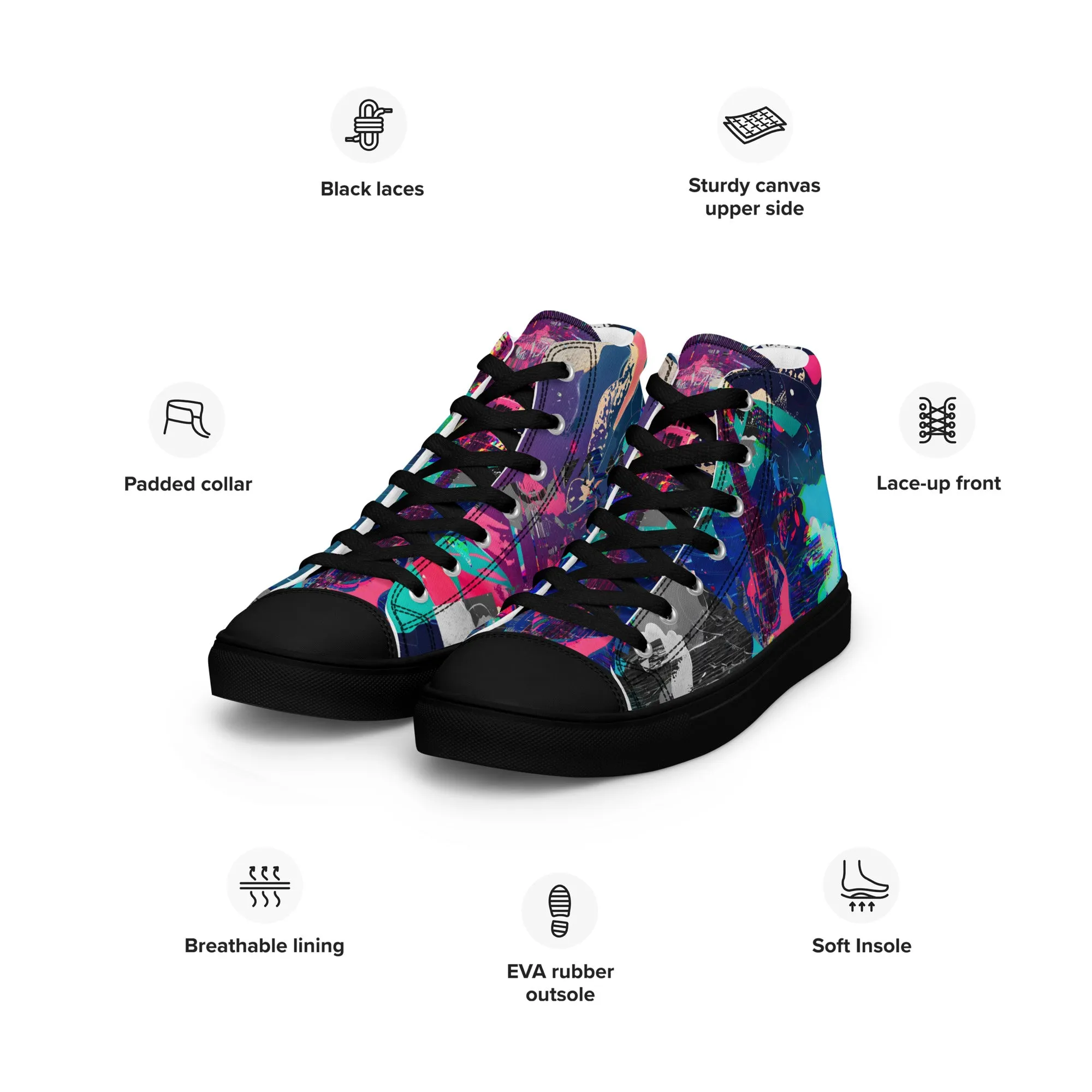 Jess Lewis Andromeda Women’s high top canvas shoes - Free Delivery! Rock / Mathrock / Progressive / Jazz Fusion - Alternative Apparel and Merch Only from Phase B Records.