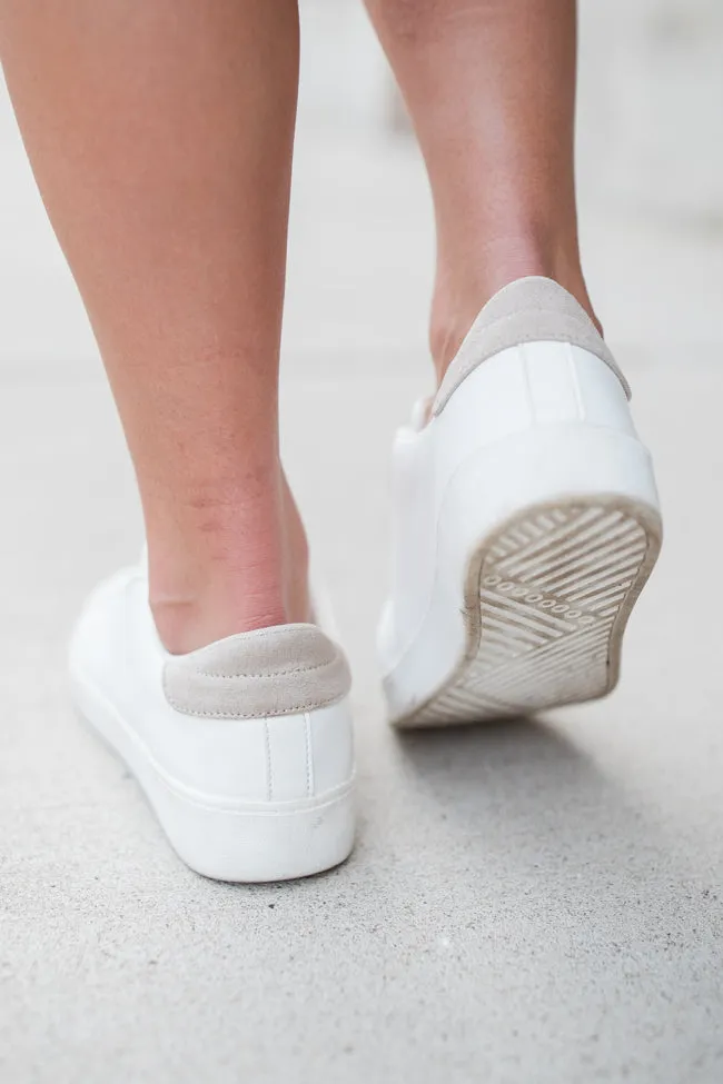 Karlie Taupe Heel White Sneakers SALE