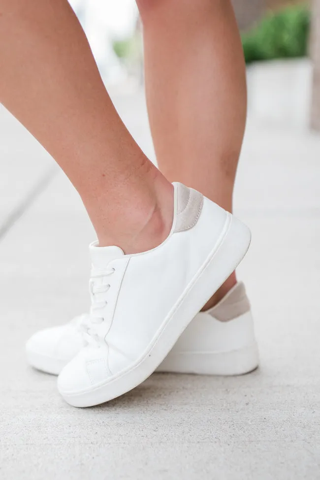 Karlie Taupe Heel White Sneakers SALE