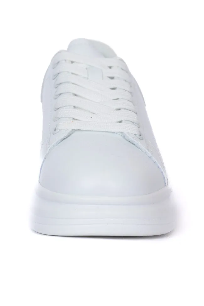 Karlie Taupe Heel White Sneakers SALE