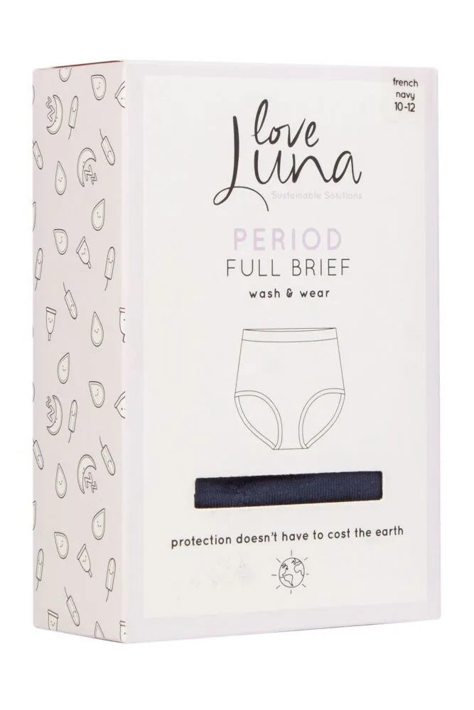 Ladies 1 Pack Love Luna Period Full Briefs