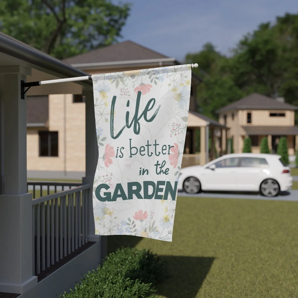 Life is Better in the Garden Large 36" X 60" House and Garden Banner Flag