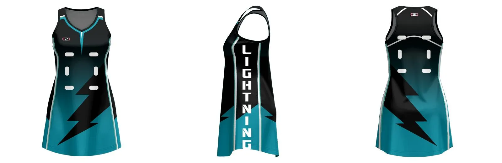 Lightning Core Fusion Netball Dress V Neck Design Your Own