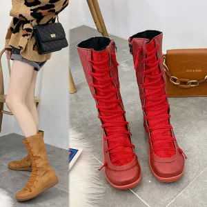Long low-heel Martin boots