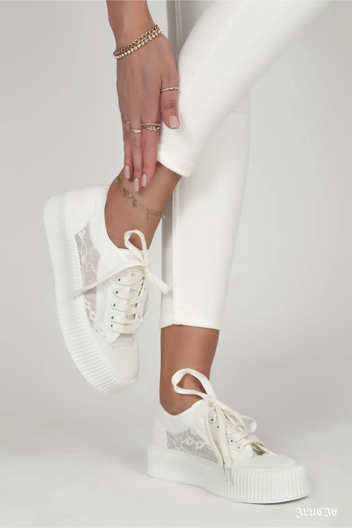 Lucie Lace Platform Sneakers