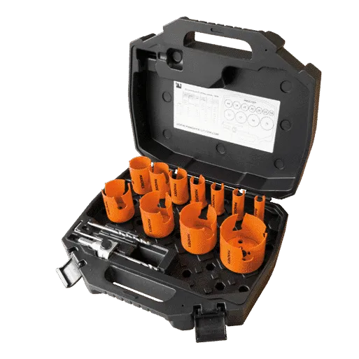 Mandrex MHSE1001C MXqs Hole Saw Kit - Electrician - TCT 8 Piece Set & Case