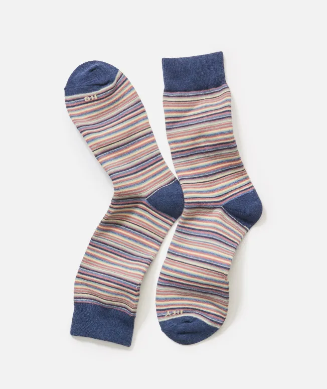 Marine Layer Crew Sock in Multi Stripe