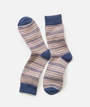 Marine Layer Crew Sock in Multi Stripe