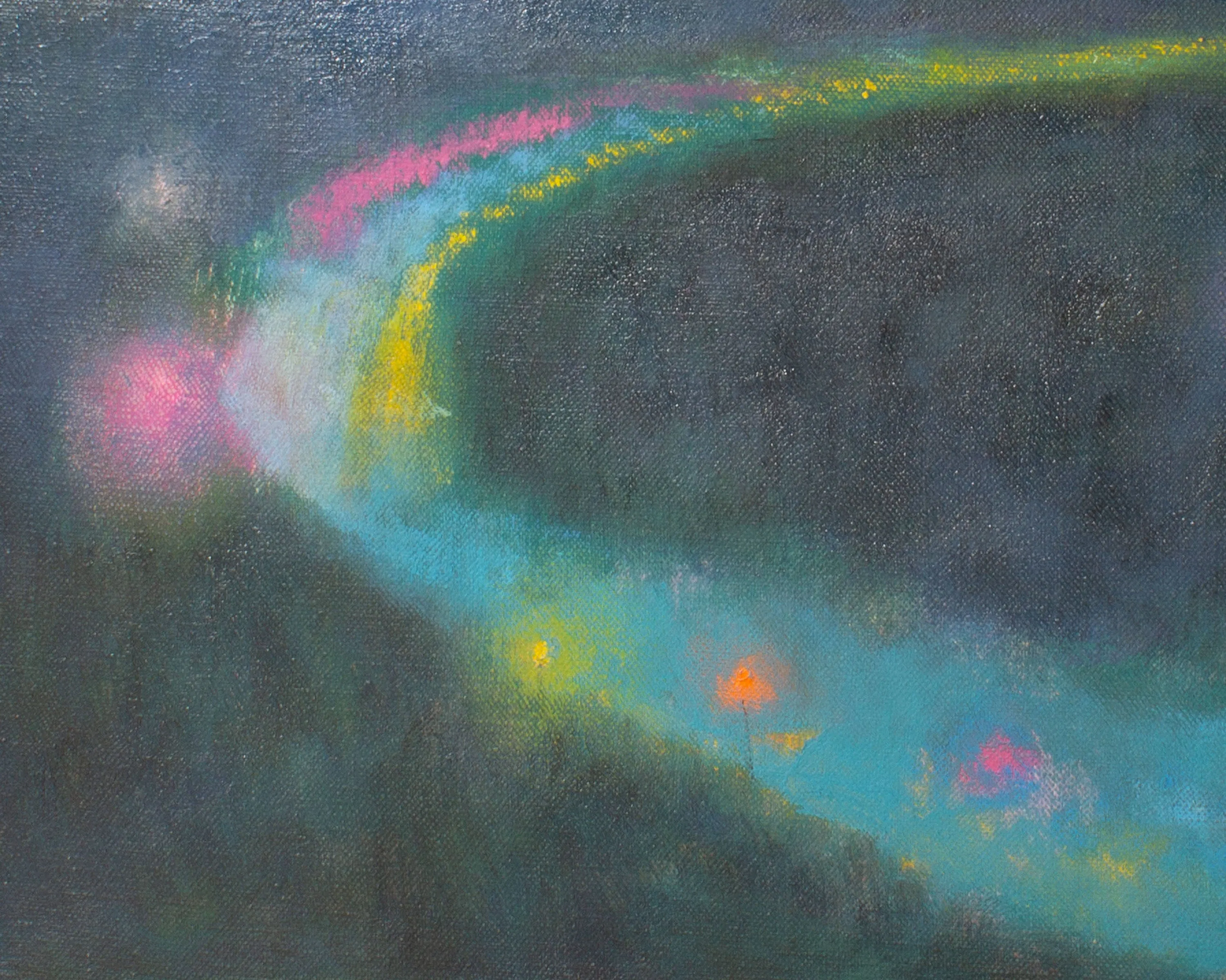 Martin Friedman Signed 1964 Abstract Oil on Canvas Landscape Painting
