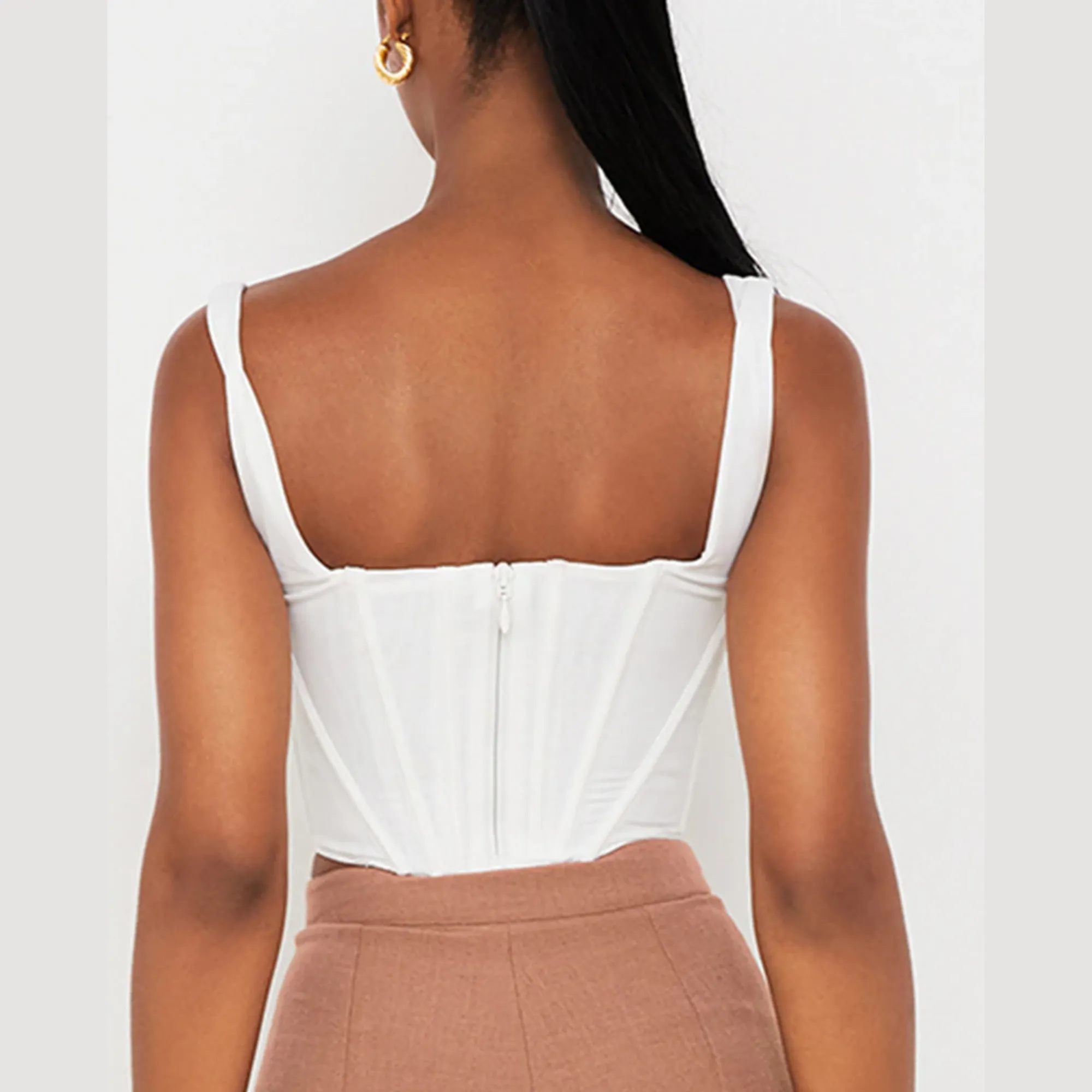 Mazie - White Bustier Corset Top