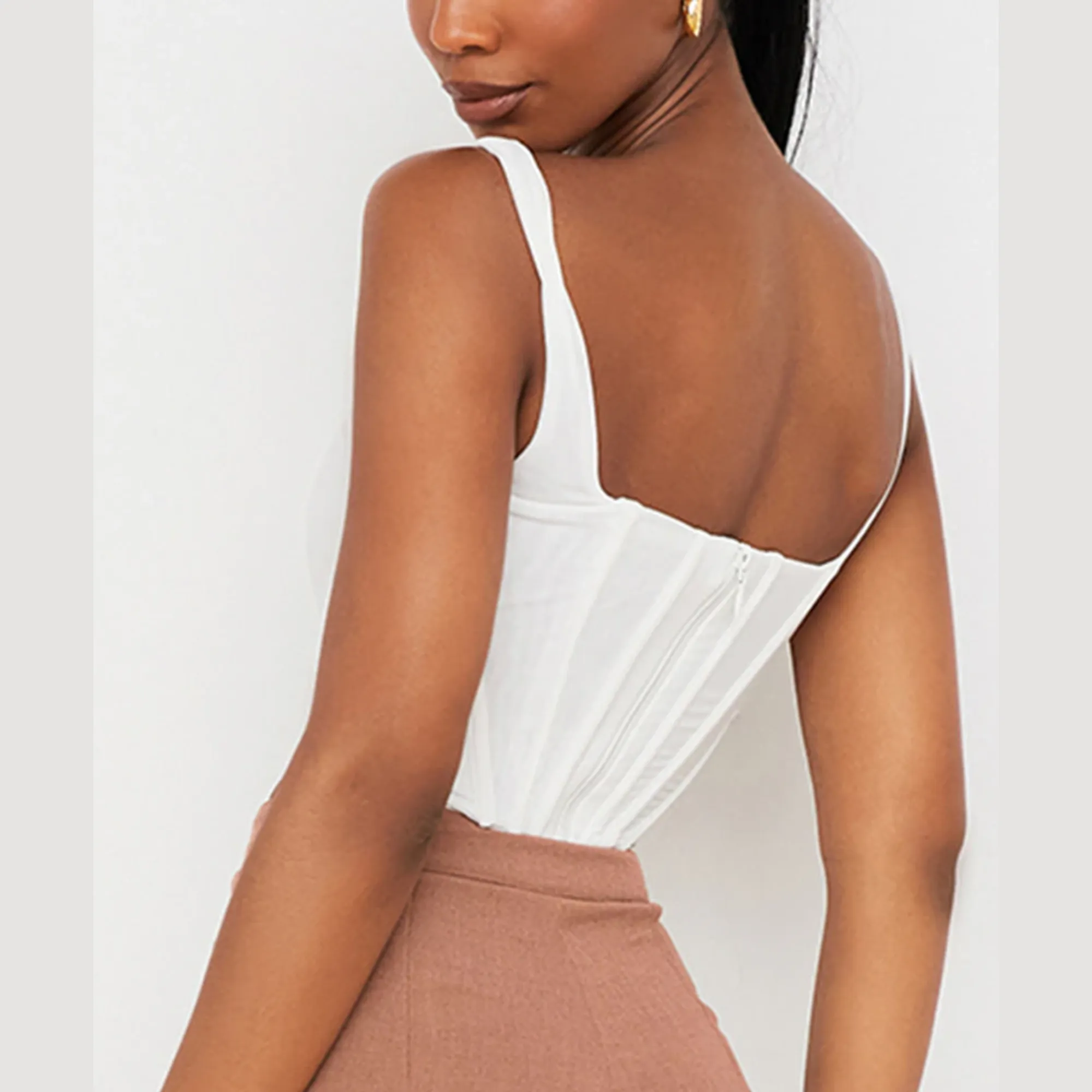 Mazie - White Bustier Corset Top