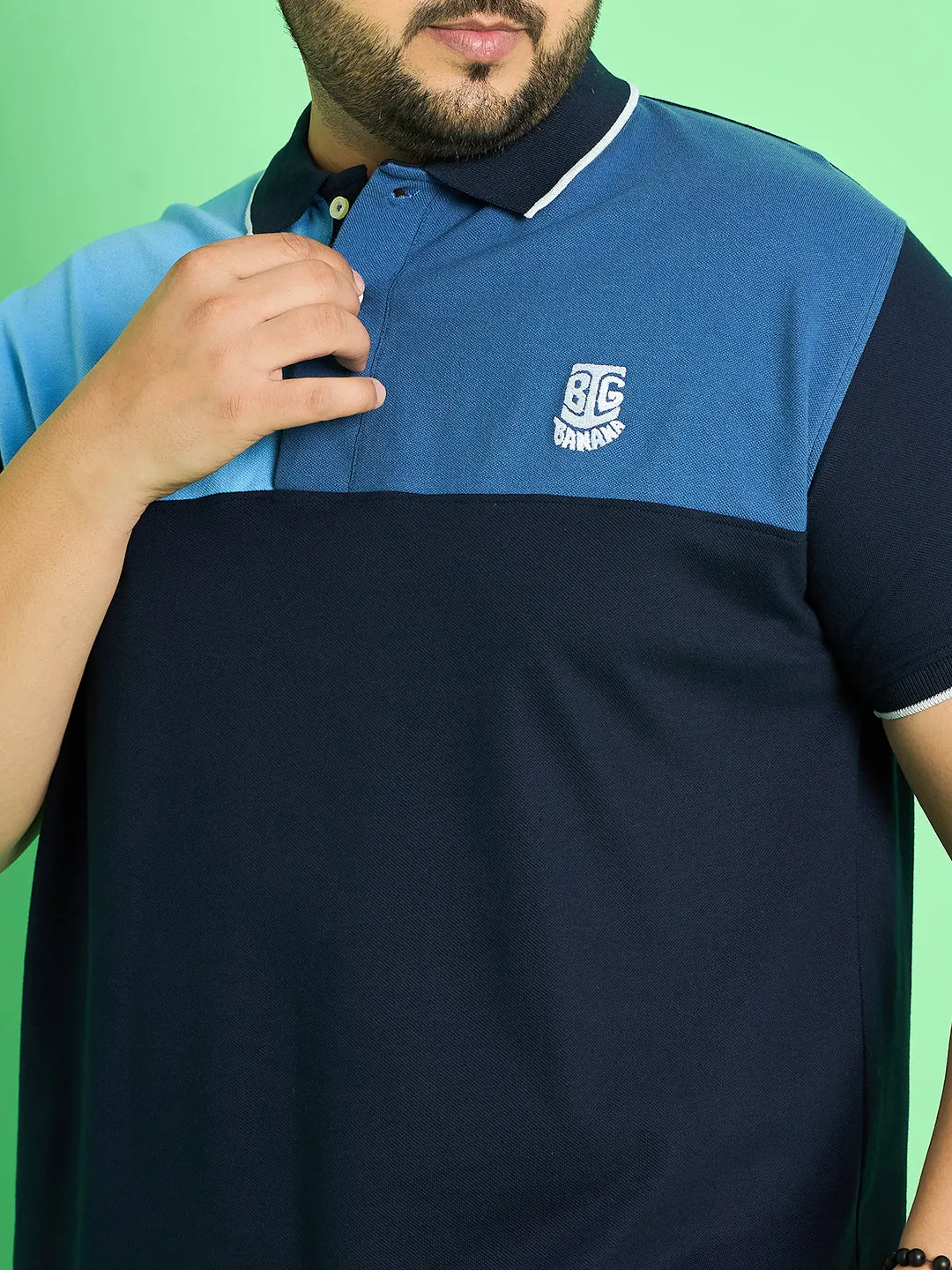 Men Plus Size Colt Colour-block Polo Tshirt