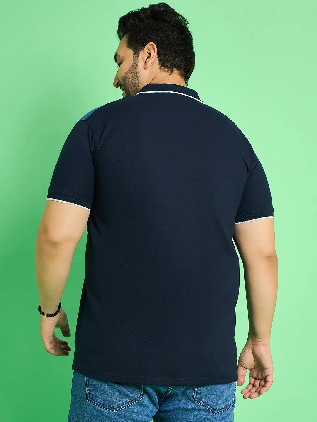 Men Plus Size Colt Colour-block Polo Tshirt