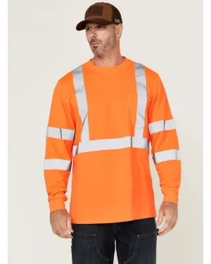 Men's Hi-Vis Reflective Long Sleeve Work T-Shirt - Big