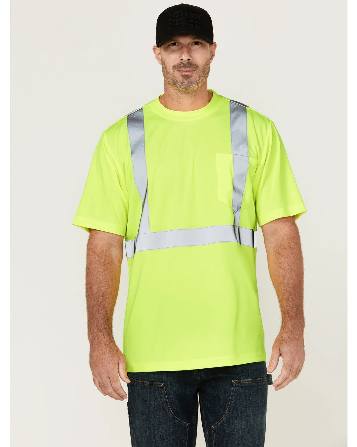 Men's Hi-Vis Reflective Short Sleeve Work T-Shirt