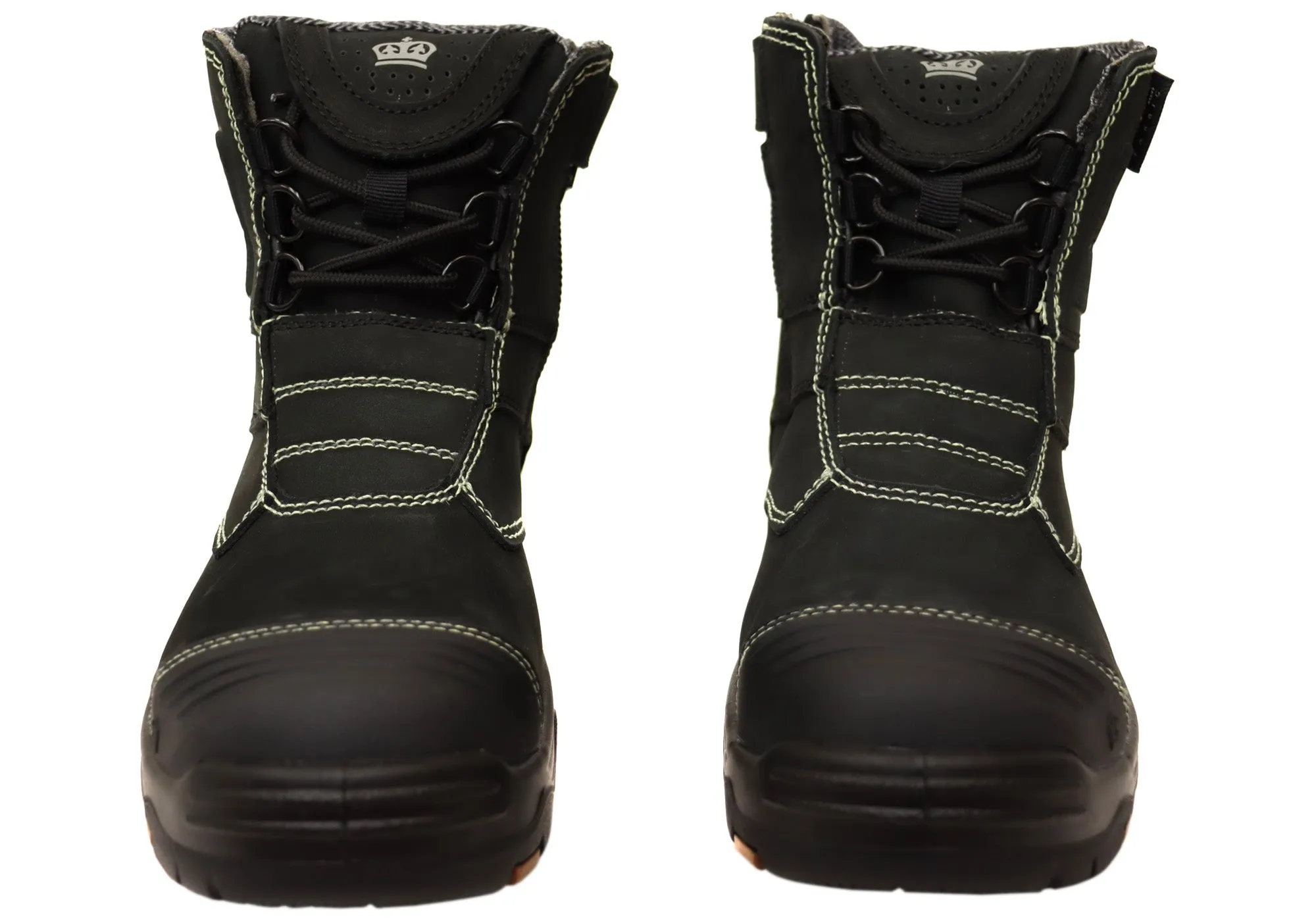 Mens KingGee Bennu Pro 6 Comfortable Leather Work Boots Black