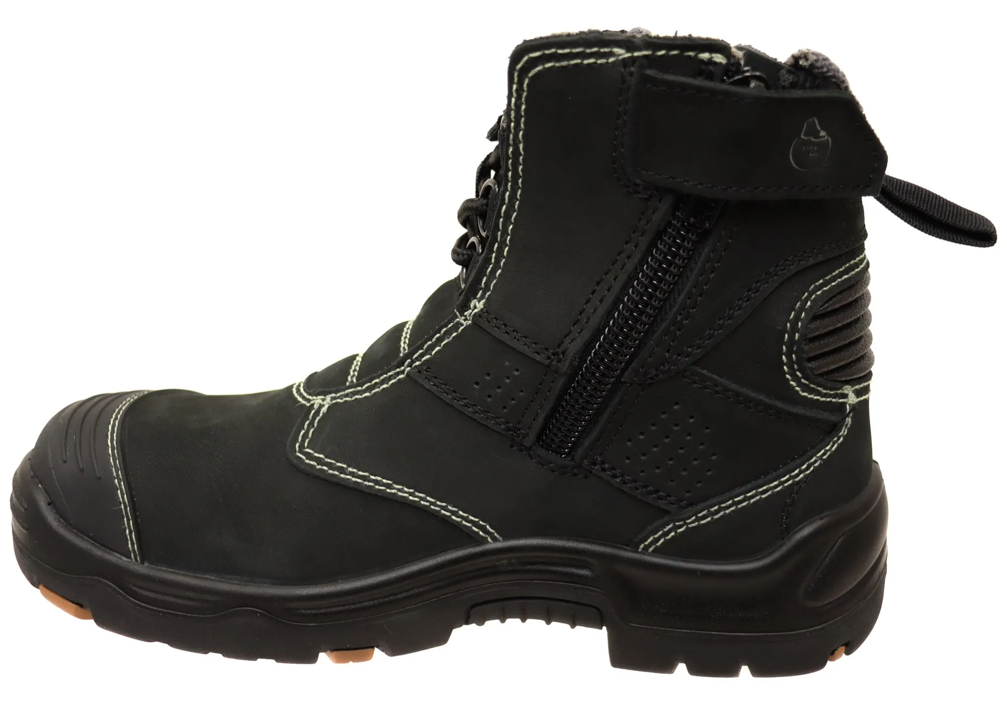 Mens KingGee Bennu Pro 6 Comfortable Leather Work Boots Black