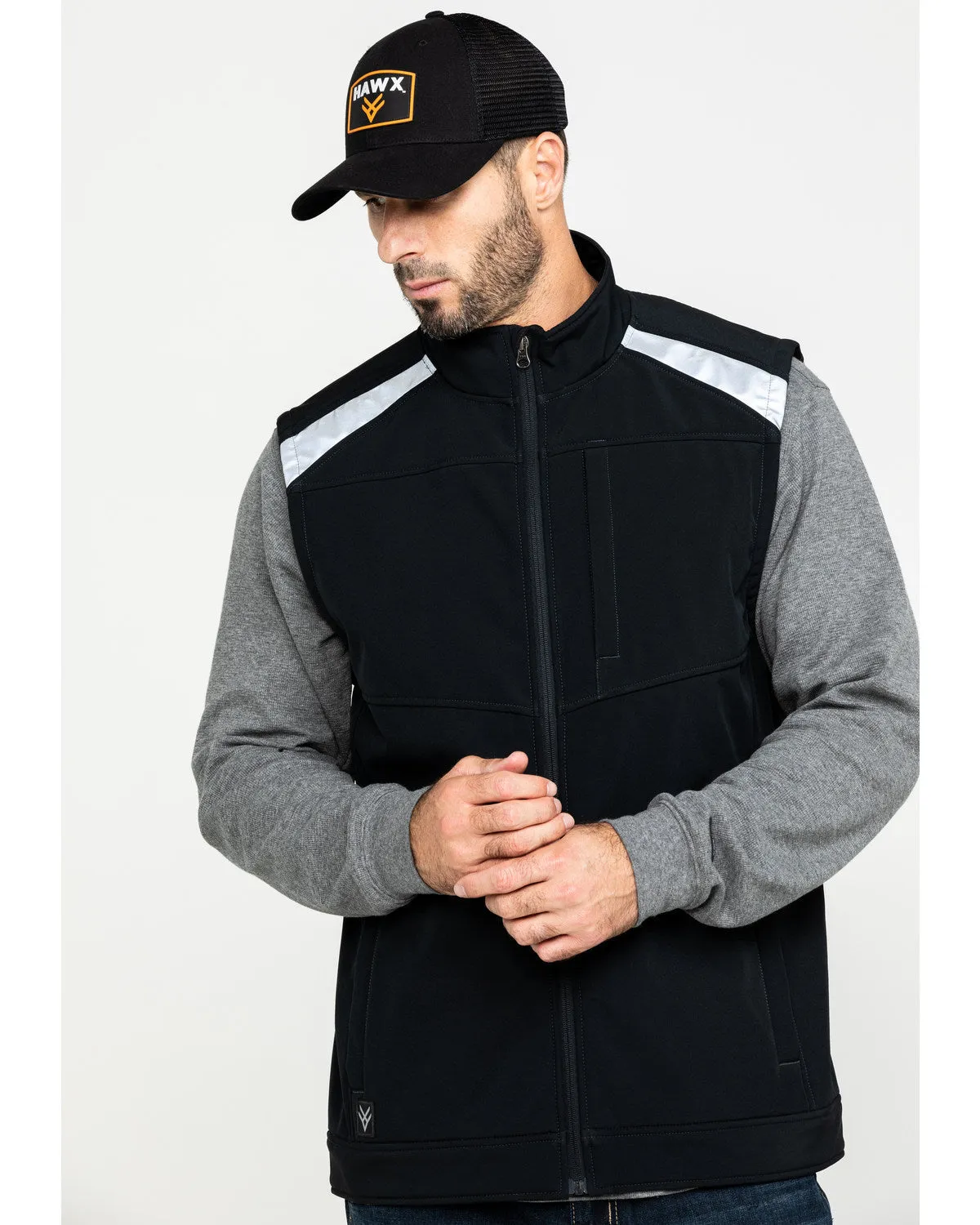 Men's Reflective Softshell Moto Work Vest
