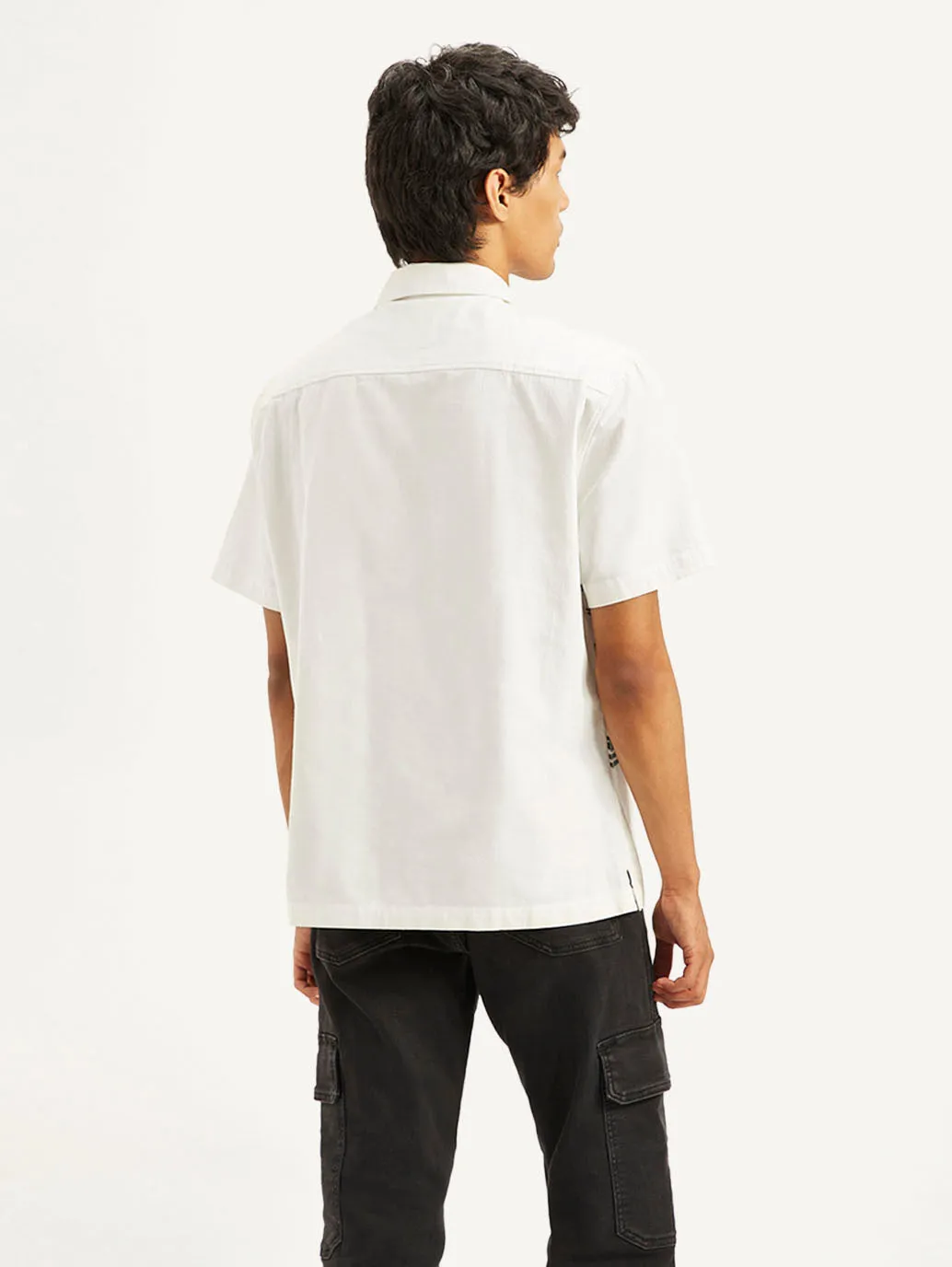 Men's Resort Collar Embroidered Relaxed Fit Shirt