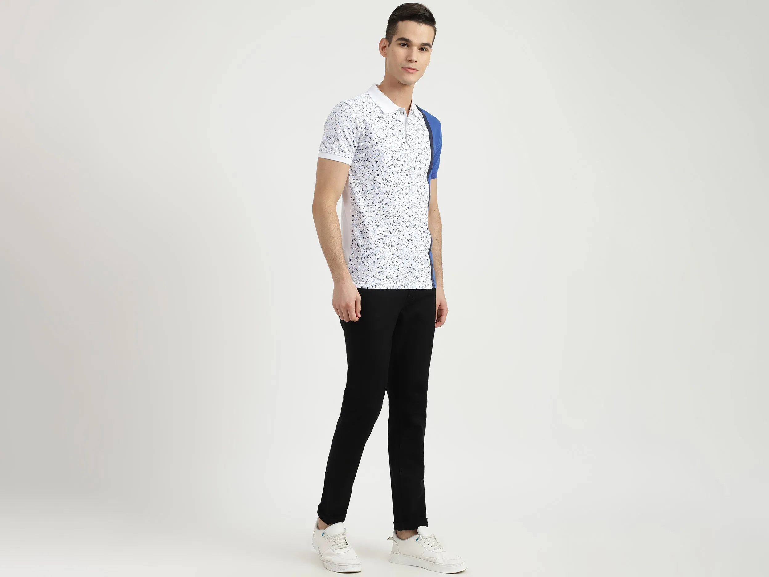 Mens Short Sleeve Printed Polo T-Shirt