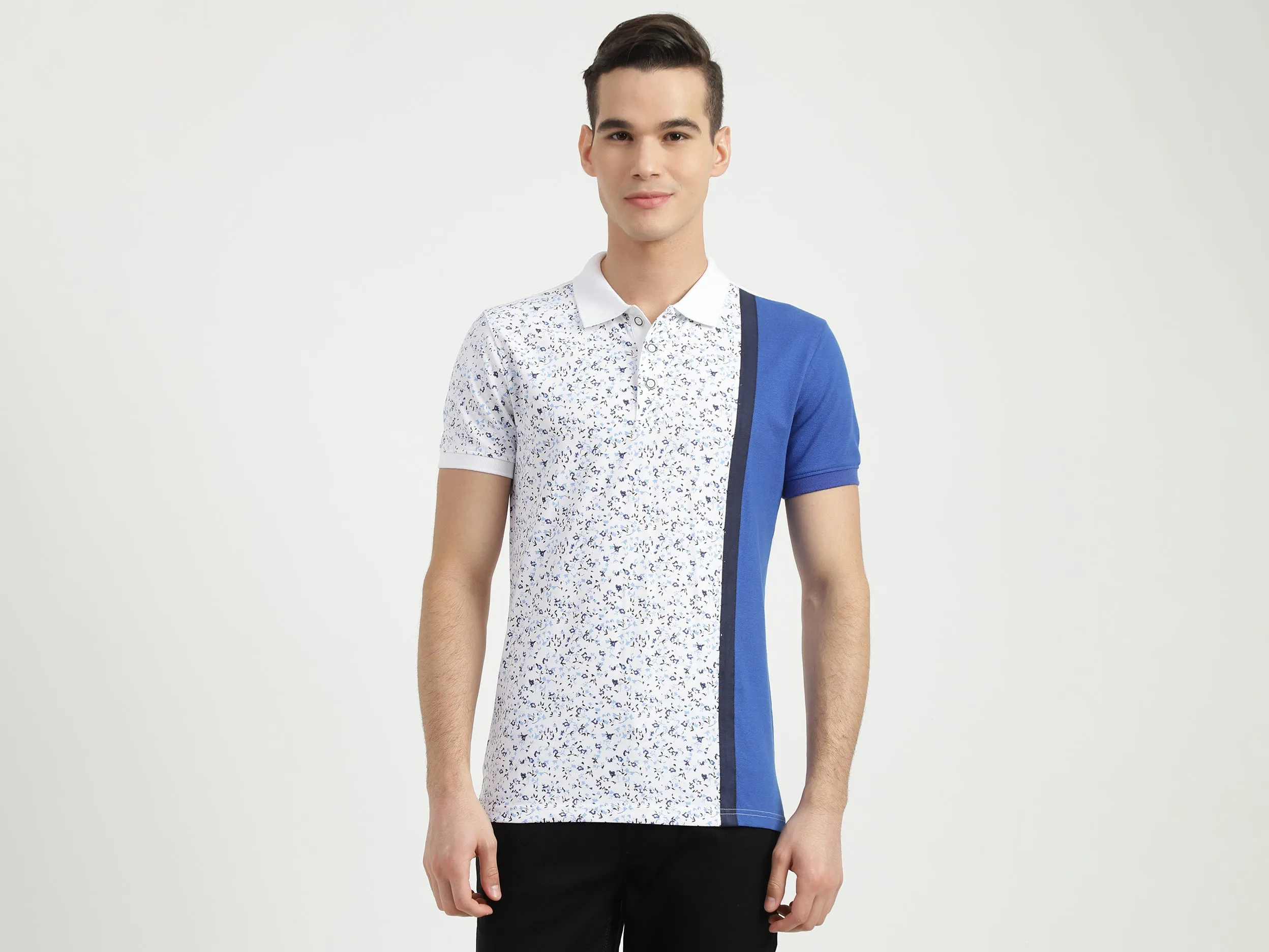 Mens Short Sleeve Printed Polo T-Shirt