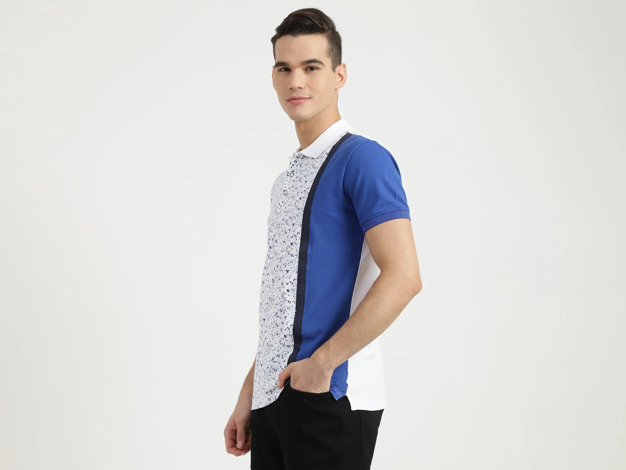 Mens Short Sleeve Printed Polo T-Shirt