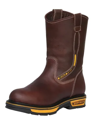 Men's Soft Toe Work Boots 'Buffalo & Bull' Coffee 123034