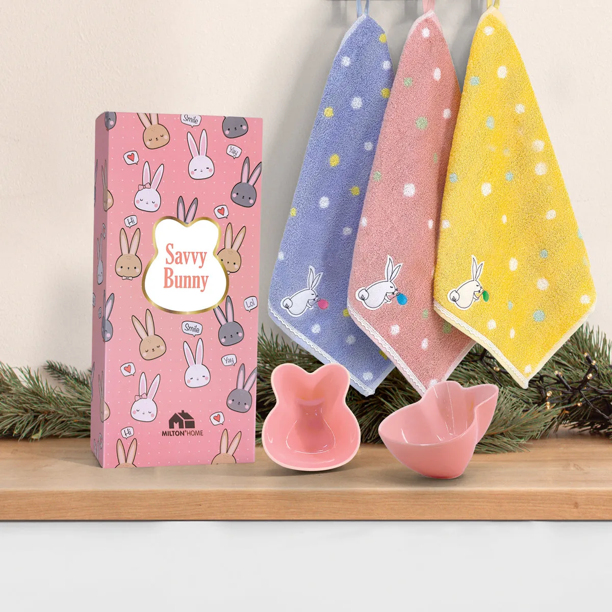 Milton Home X'mas SAVVY BUNNY Vanity Gift Set, Set Of 3